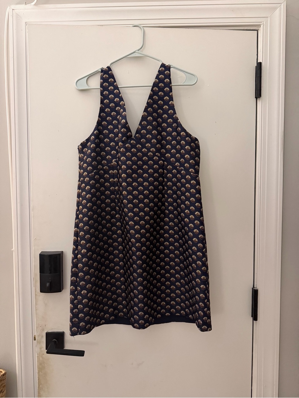 & Other Stories Navy Mini Dress with Gold Dot Motif